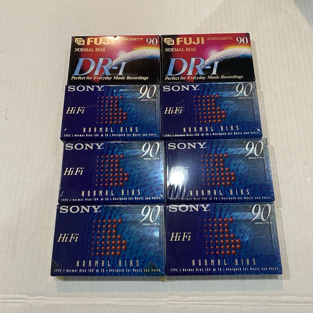 Sony And Fuji Mixed Lot Of 8 Brand New Cassette Tapes